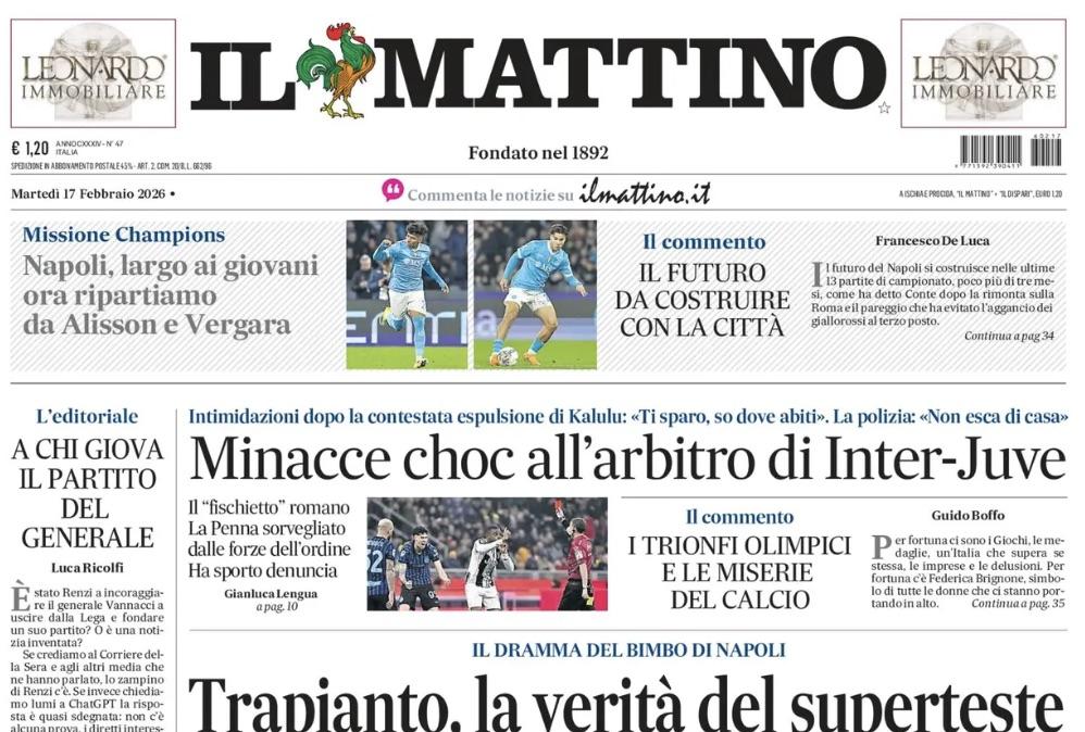 Il Mattino: "Napoli, largo ai giovani: ora ripartiamo da Alisson e Vergara"