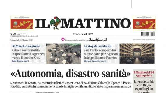 PRIMA PAGINA - Il Mattino: "Spalletti, stop di un anno. Italiano in pole"