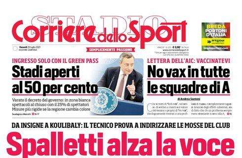 PRIMA PAGINA - CdS Campania: "Spalletti alza la voce"