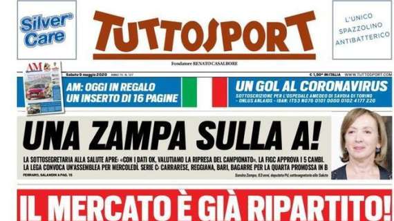PRIMA PAGINA - Tuttosport e le parole di Boniek: "Milik è l'ideale per la Juve di Sarri"