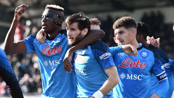 RILEGGI LIVE - Spezia-Napoli 0-3 (47' Kvaratskhelia, 68', 72' Osimhen): gli azzurri calano il tris e sbancano il Picco!