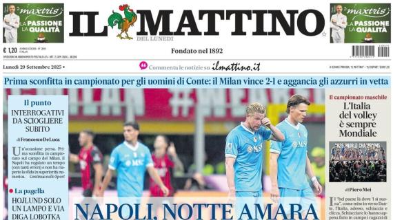 Il Mattino: "Napoli, notte amara"