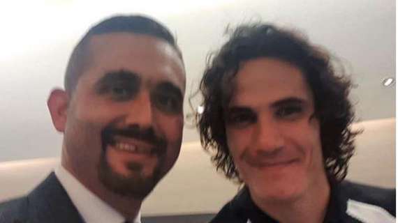 FOTO - Edo De Laurentiis ritrova Cavani: "E' sempre bello salutare un vecchio amico"