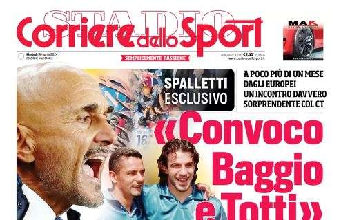 PRIMA PAGINA - Cds apre con le parole di Spalletti: "Convoco Baggio e Totti"