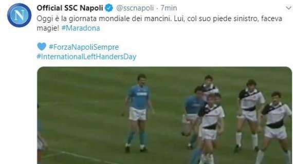VIDEO - La Ssc Napoli celebra Maradona: "Oggi la giornata internazionale dei mancini, lui faceva magie..."