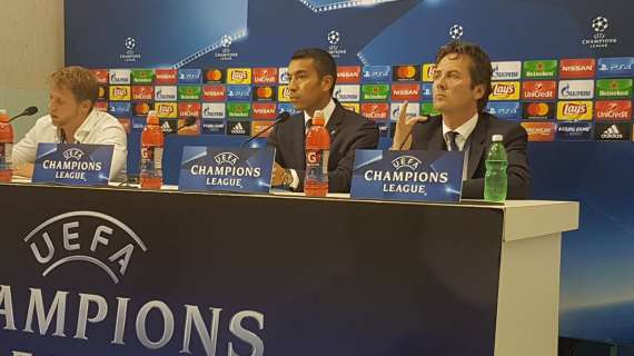 Rangers, Van Bronckhorst in conferenza: "Napoli forte, staremo attenti a Kvara, è speciale!", Davis: "In casa sarà tutto diverso!"