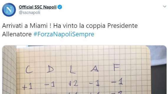FOTO - Il Napoli è arrivato a Miami! Poi sulla sfida a tressette: "Ha vinto la coppia..."