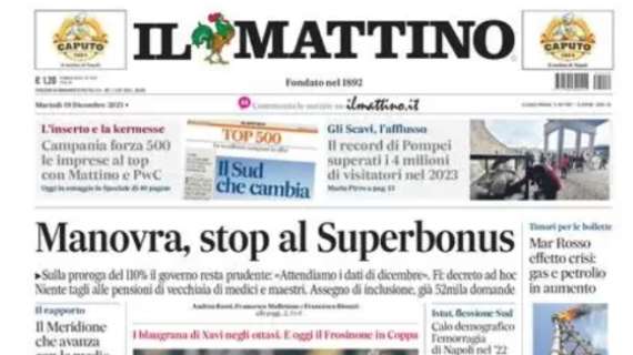 PRIMA PAGINA - Il Mattino: "Napoli, la Champions in Barça"