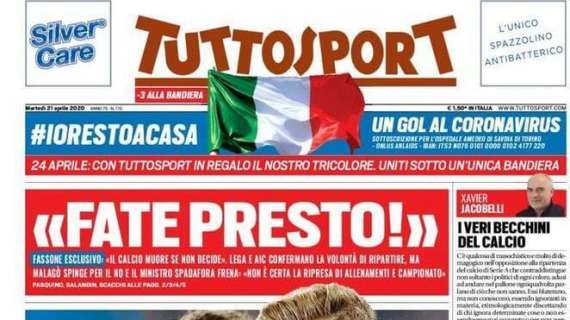 PRIMA PAGINA - Tuttosport: "Milik-Juve, ciao Napoli!"