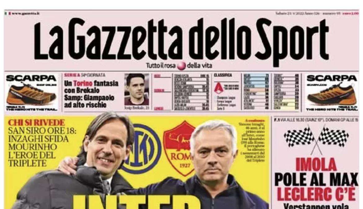 PRIMA PAGINA - Gazzetta - "Inter, è un giorno Special"