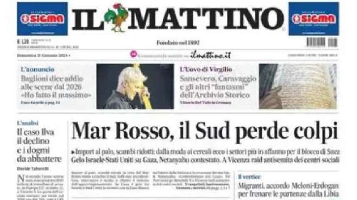 PRIMA PAGINA Il Mattino