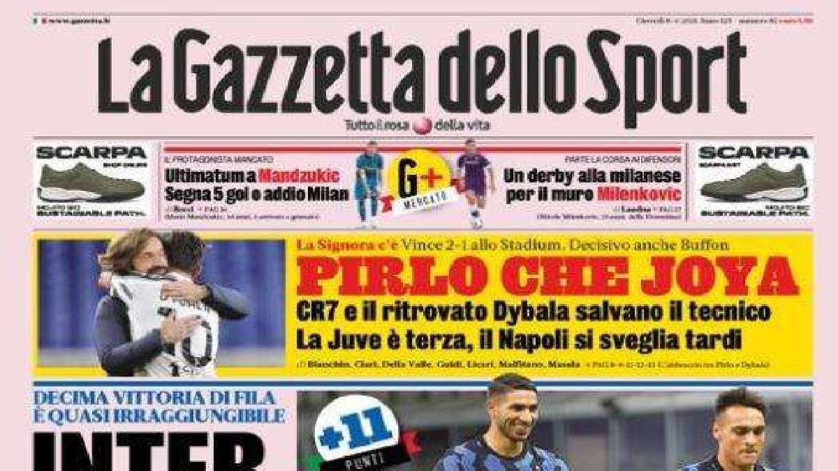 PRIMA PAGINA - Gazzetta: Inter, ballo scudetto. Juve, che gioia