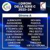 Serie C - Gironi A, B e C, 12^ Giornata: risultati e classifiche
