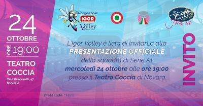 IGOR Volley Novara - Mercoledì la presentazione della squadra