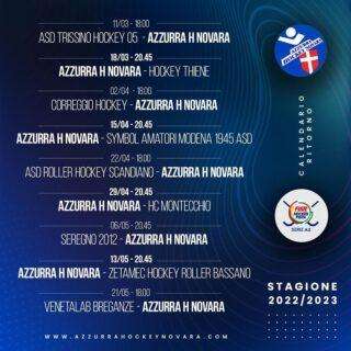 Azzurra Hockey Novara - Calendario Campionato A2 stagione 2022-2023 e programma del fine settimana