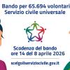 Servizio Civile Universale, bando aperto: scadenza 8 aprile ore 14:00