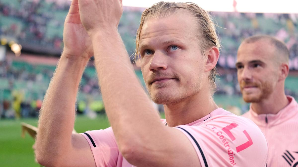 Palermo, Pohjanpalo al termine della gara contro il Cesena
