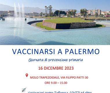 Prevenzione, il 16 dicembre iniziativa "Vaccinarsi a Palermo" al Molo Trapezoidale