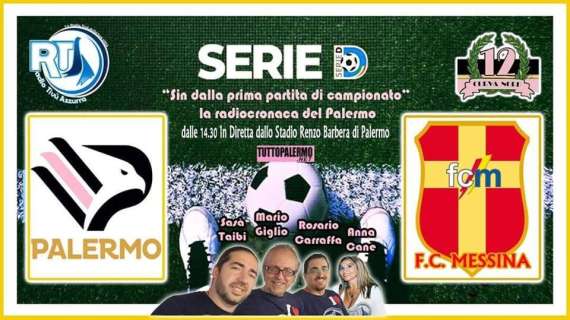 Palermo-FC Messina, segui la gara su Radio Tivù Azzurra con TuttoPalermo.net