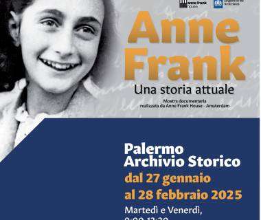 Cultura, il prossimo 27 gennaio inaugurazione della mostra itinerante “Anne Frank, una storia attuale” all'Archivio storico comunale