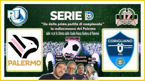 Palermo-Corigliano Calabro, oggi segui la gara su Radio Tivù Azzurra con TuttoPalermo.net