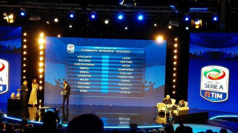 Ecco il calendario completo di Serie A 2016/17: si parte contro Napoli all'Adriatico!