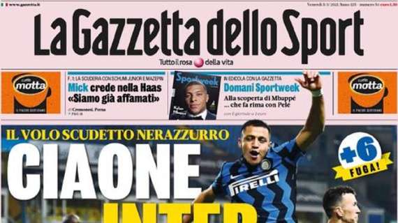 L'apertura de La Gazzetta dello Sport: "Ciaone Inter"