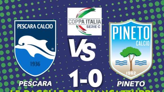 Pescara - Pineto 1-0: una rete di Vergani regala al Pescara la vittoria ed il passaggio del turno in Coppa Italia