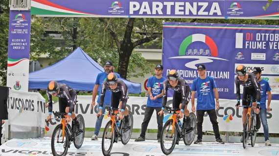 Ciclismo: Spettacolo ai Campionati italiani cronosquadre di Fiume Veneto