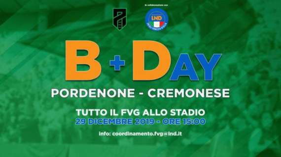 Pordenone-Cremonese, sarà B+Day; il calcio FVG allo stadio