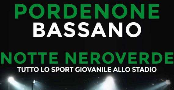 Notte Neroverde per il big match Pordenone-Bassano; invitati allo stadio i giovani sportivi della città e delle affiliate