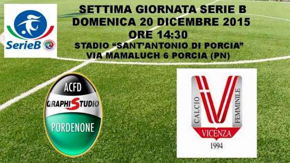 Graphistudio Pordenone: domenica a Sant'Antonio di Porcia arriva il Vicenza Calcio Femminile