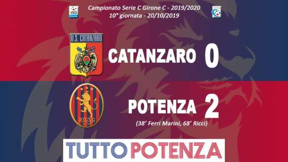 Catanzaro-Potenza 0-2, il tabellino del match