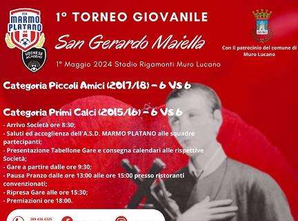 Domani tutti in campo a Muro Lucano per il 1° Torneo Giovanile "San Gerardo Maiella"