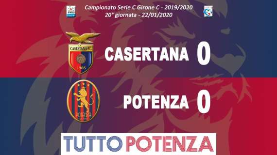 Casertana-Potenza 0-0, il tabellino del match