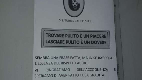 La Turris dopo la sconfitta di Potenza, lascia pulito lo spogliatoio dello Stadio "Viviani"