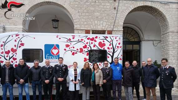 Campagna di donazione sangue, iniziativa del Comando Legione Basilicata dei Carabinieri