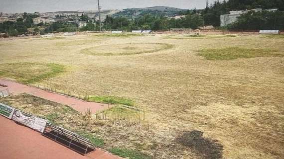 Il terreno di gioco dello stadio del Melfi è in uno stato di abbandono ma il sindaco precisa: "Al più presto eseguiremo la dovuta manuntenzione"