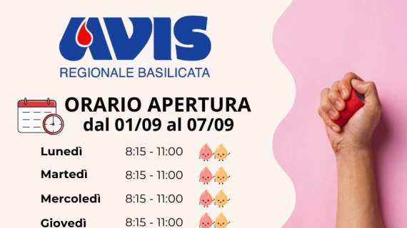 Carenza di sangue, gli appelli dell'AVIS Basilicata