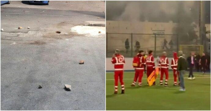 Fasano-Fidelis Andria, il post partita è da incubo: bombe carta, pietre e petardi lanciati verso la tribuna di casa!