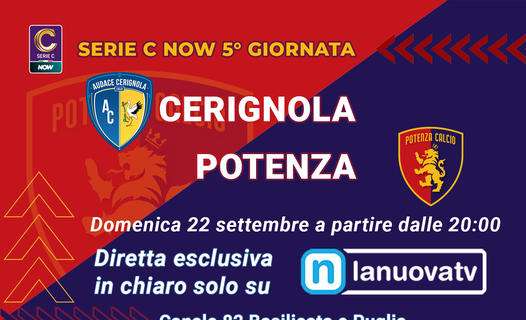 Cerignola-Potenza in diretta sulla Nuova Tv 