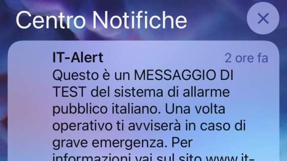 Oggi in Basilicata è stato effettuato il test di IT-Alert