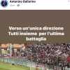 Reggina, il messaggio di Ballarino alla vigilia: "Tutti insieme per l'ultima battaglia"