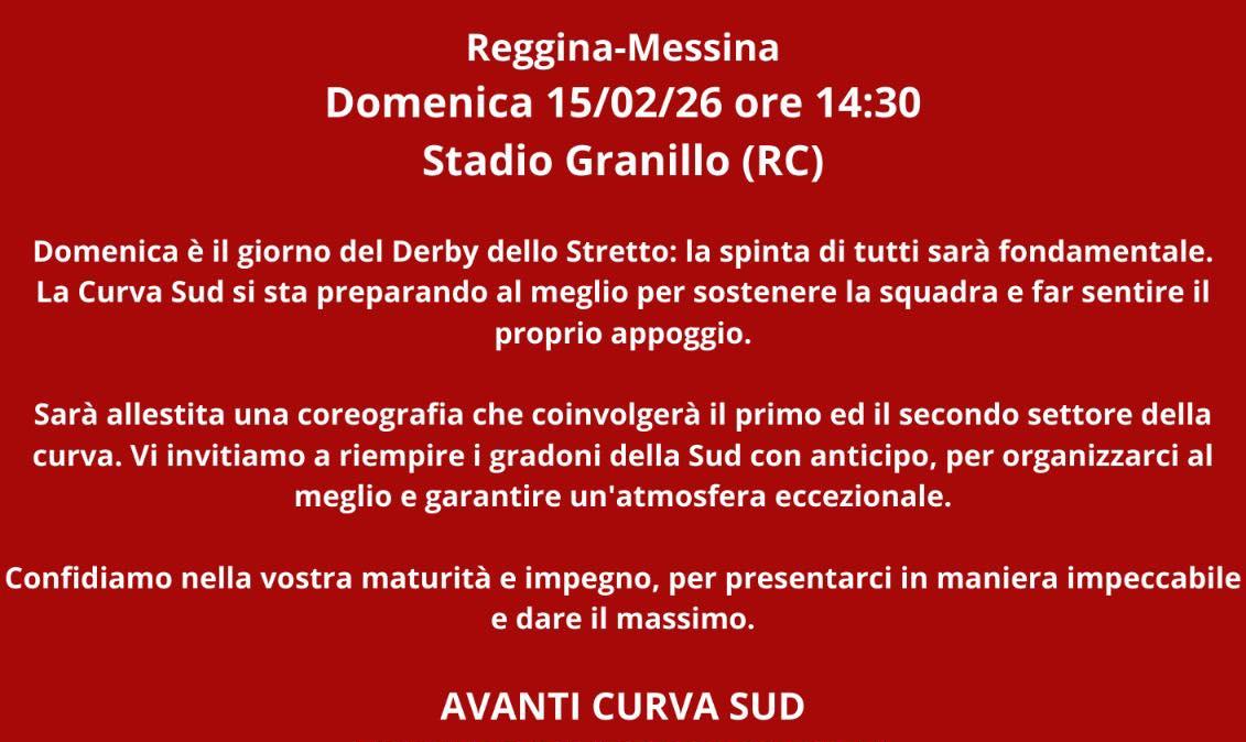 Il Popolo è meglio dei propri governanti: il rammarico della Curva della Reggina per l'assurdo divieto di trasferta per i messinesi