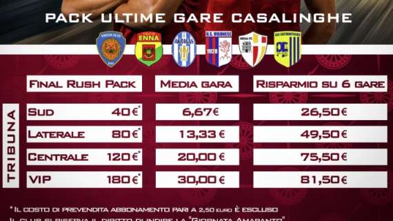 Reggina, Final Rush: mini-abbonamento ultime gare casalinghe, tutti i dettagli