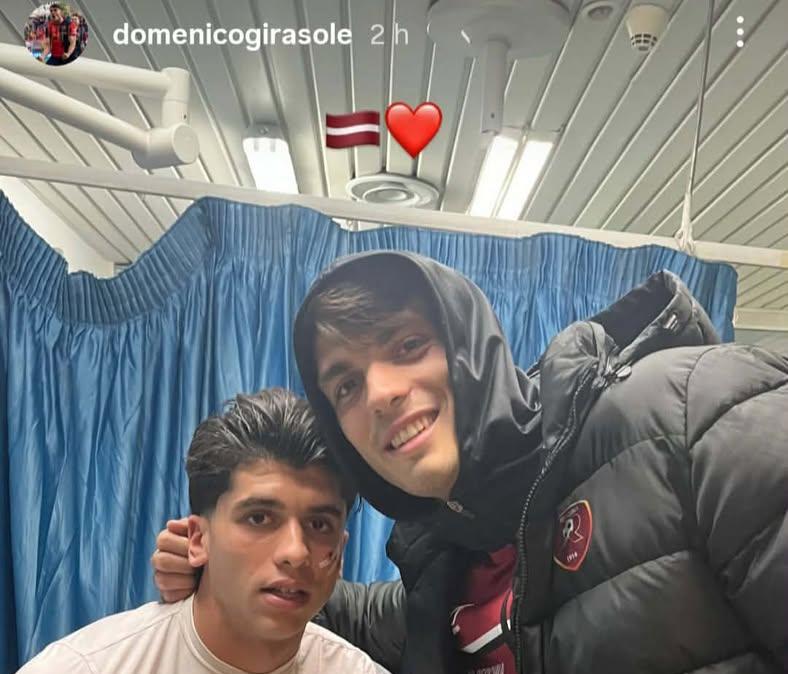 Reggina, la foto social dei fratelli Girasole: Domenico sorride dopo la paura, Rosario ammaccato ma rassicura tutti