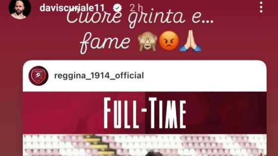 Reggina, Curiale sui social: "Cuore, grinta e fame"