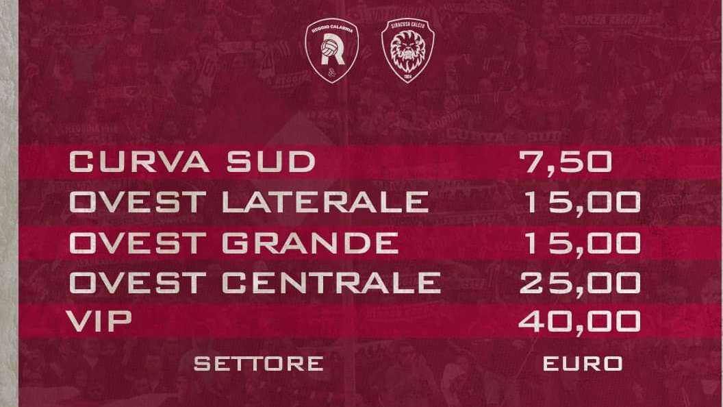 Nuova Reggina-Siracusa, al via la prevendita: tutti i dettagli 