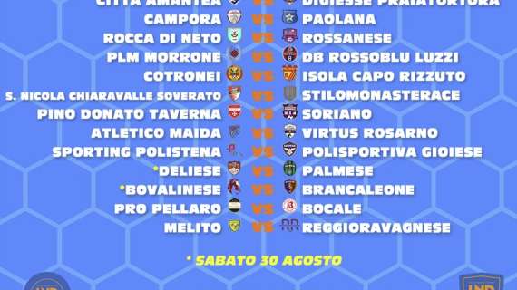 Al via la Coppa Italia Eccellenza: in campo nel weekend dodici squadre reggine