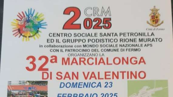 Domenica 23 febbraio a Fermo ci sarà l'edizione numero 32 della "Marcialonga di San Valentino"